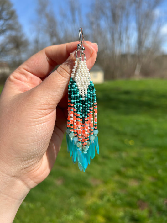 Teal and orange fringe