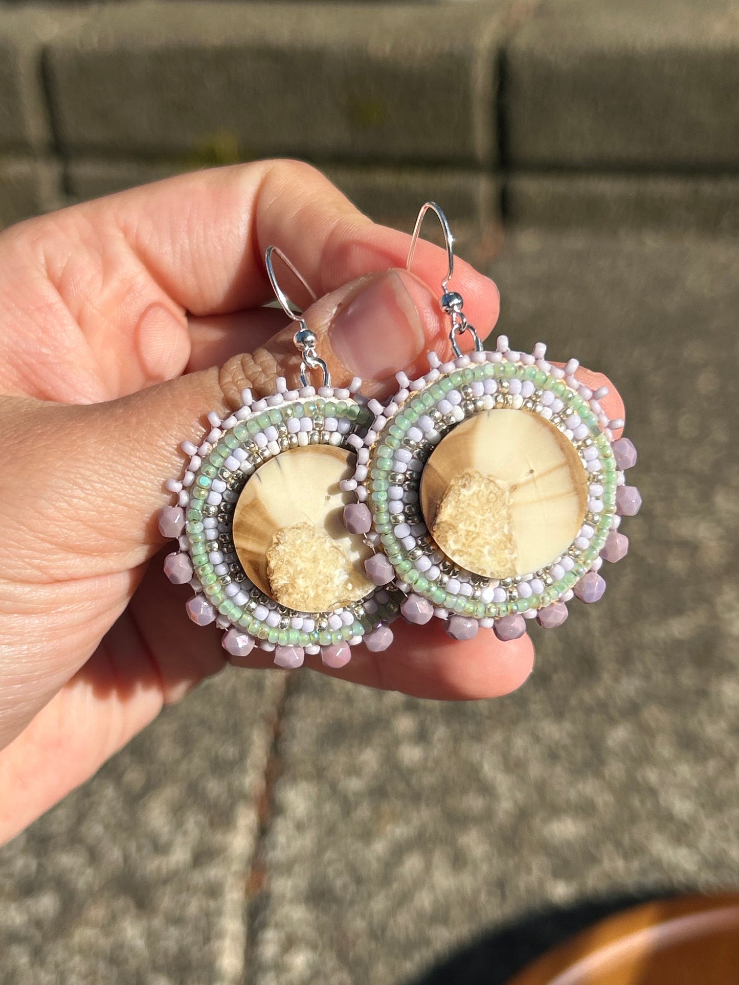 Minty ivory earrings