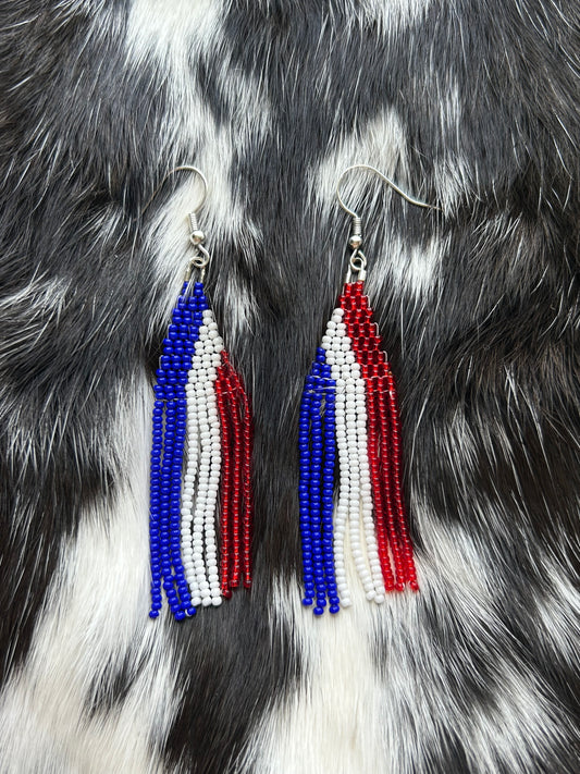 Red, white, and blue fringe