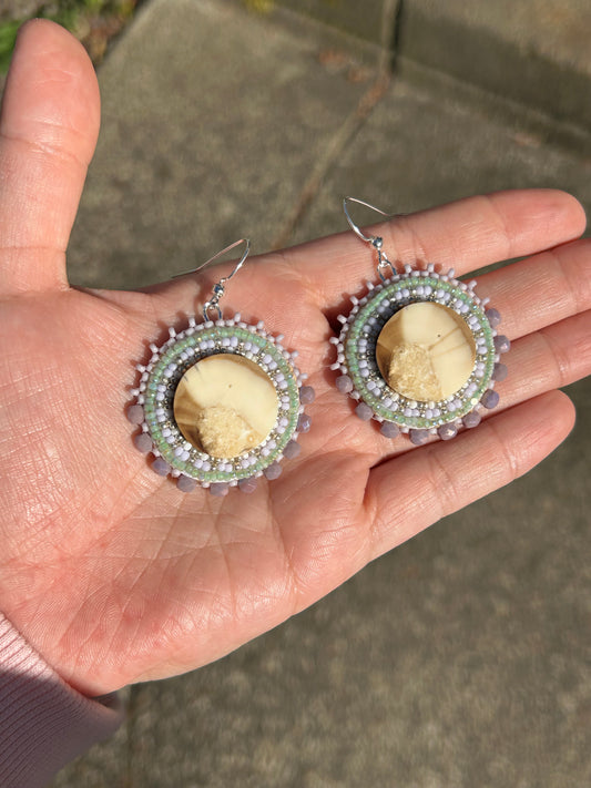 Minty ivory earrings