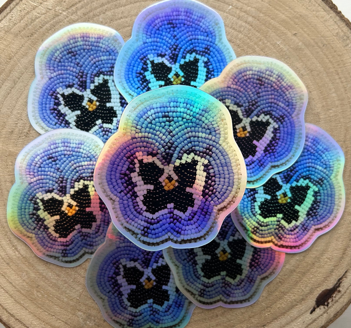 Pansy holographic sticker