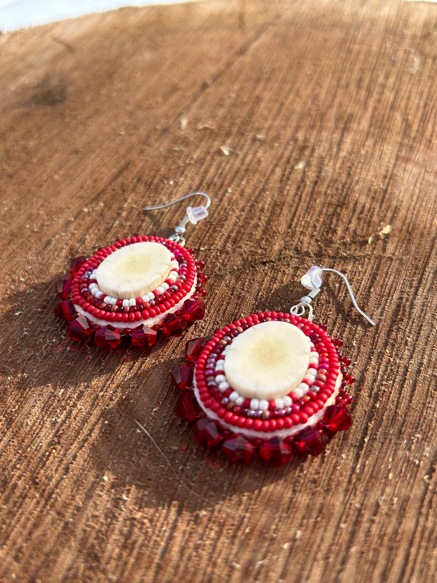 Red antler earrings