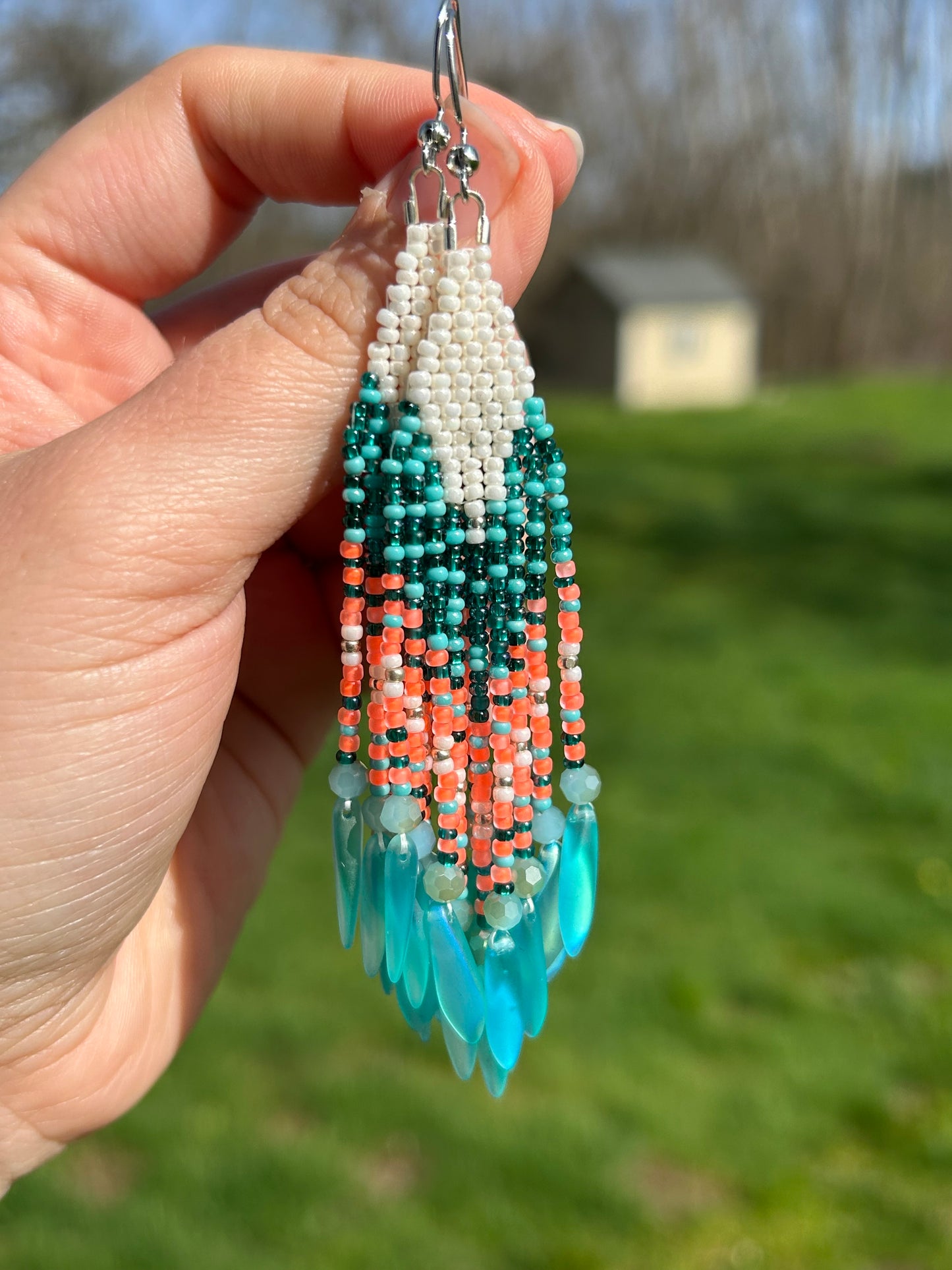 Teal and orange fringe