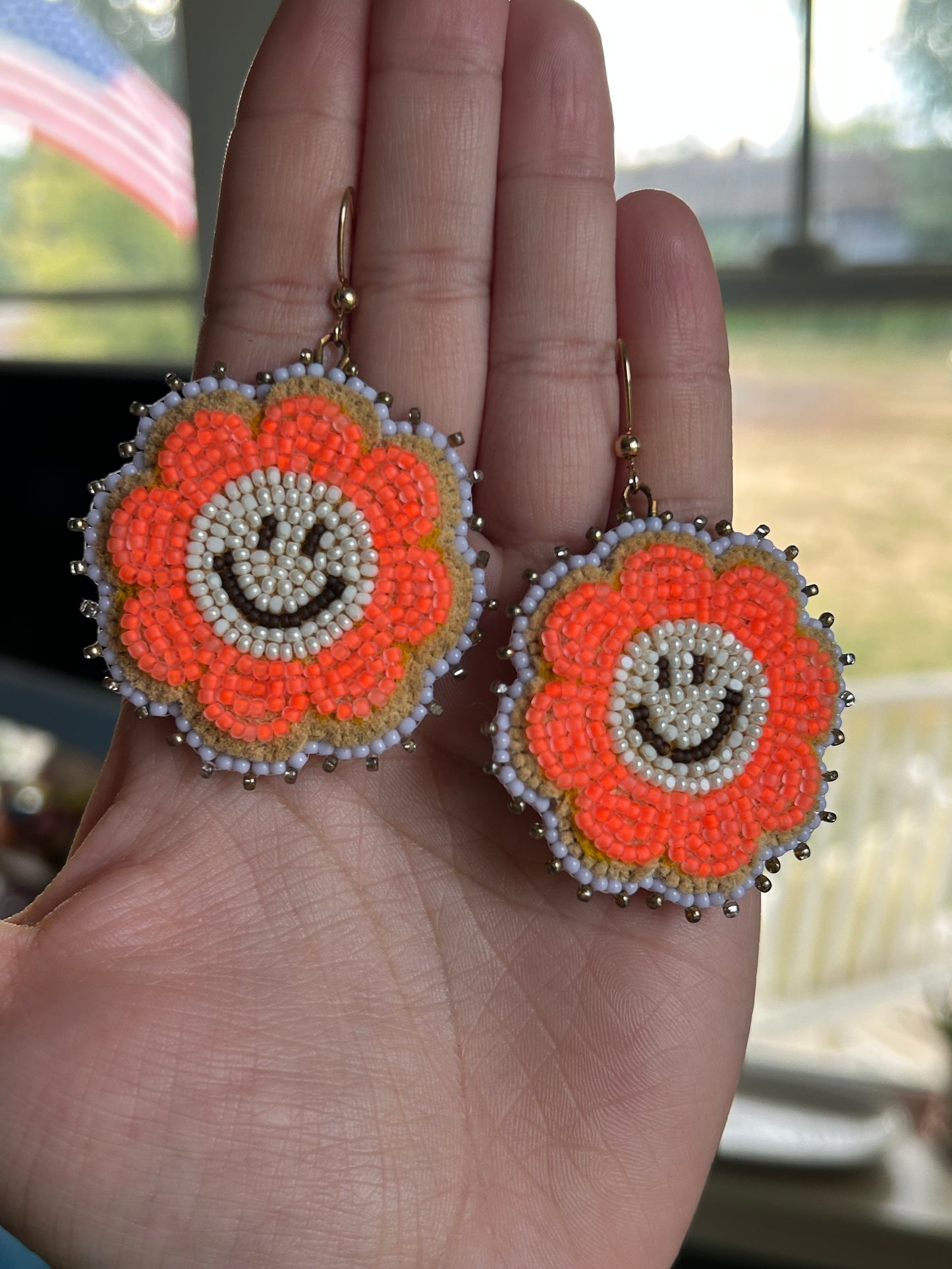 Orange smiling florals