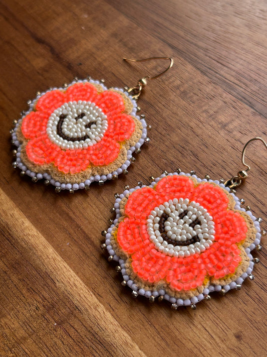 Orange smiling florals