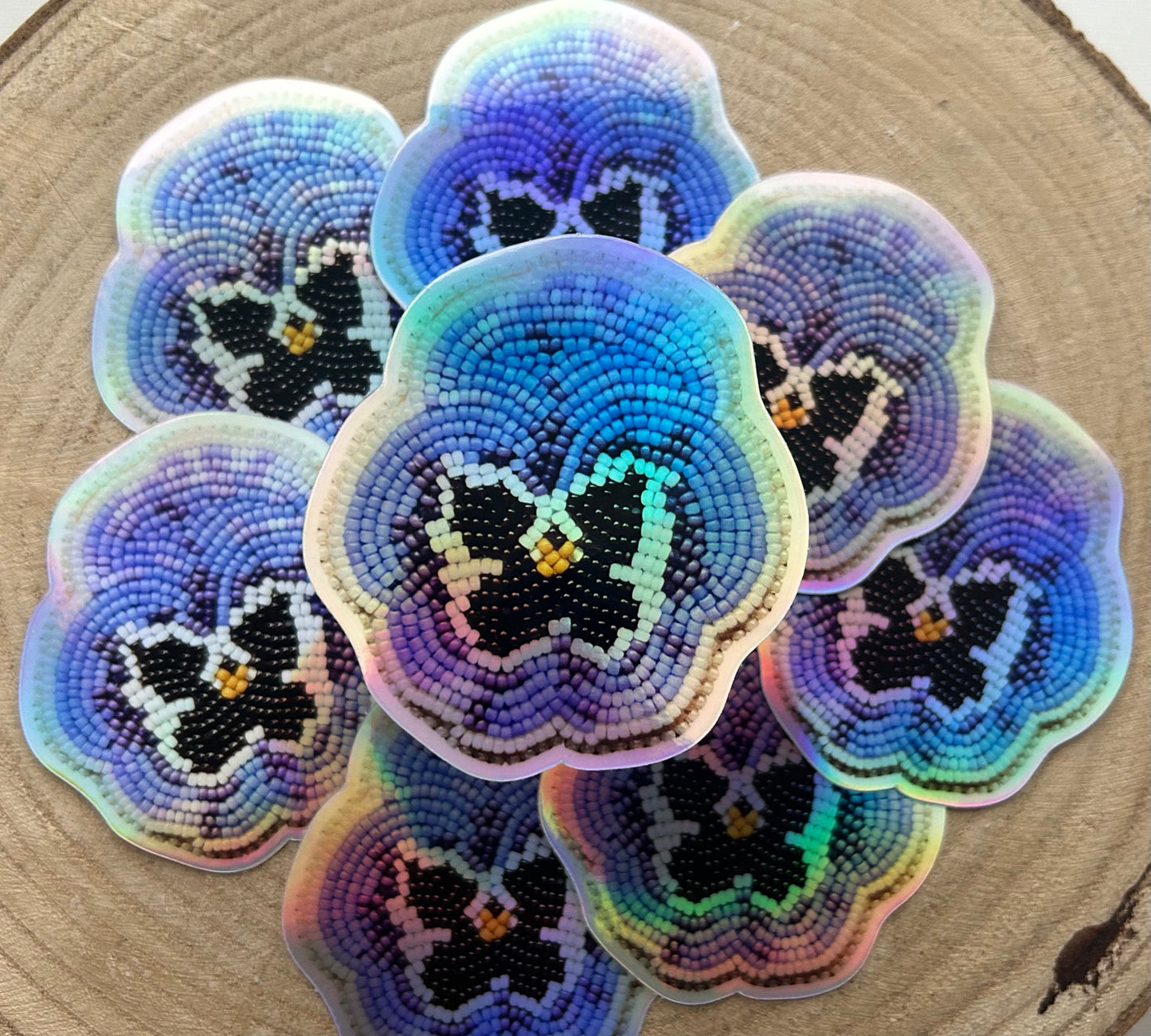 Pansy holographic sticker