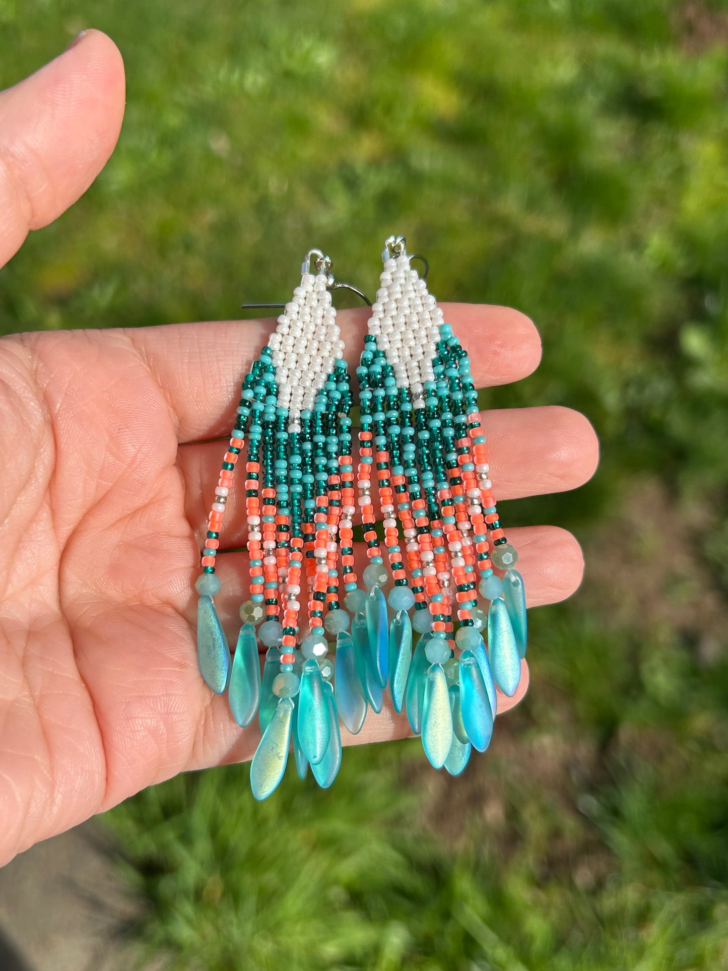 Teal and orange fringe