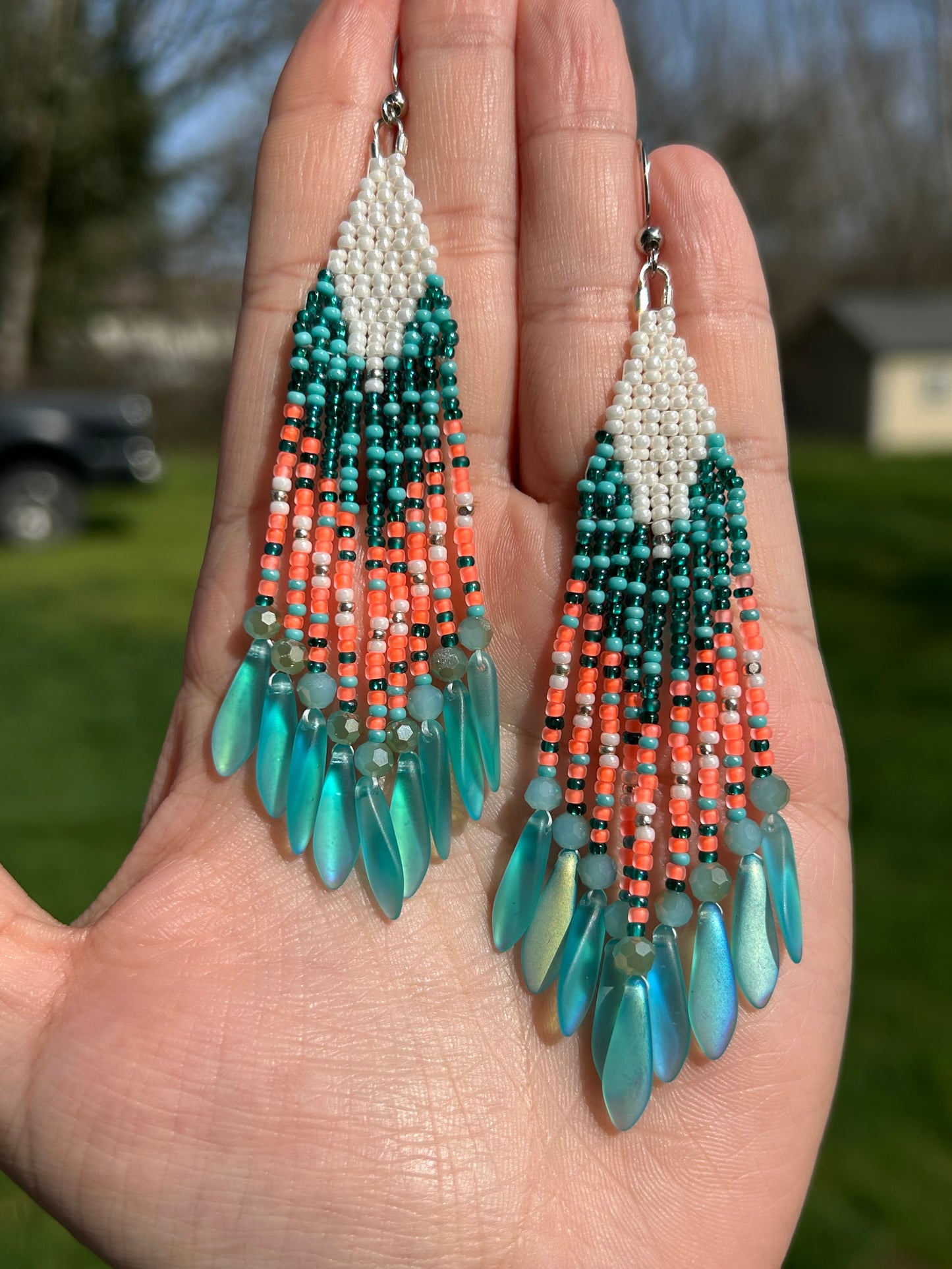 Teal and orange fringe