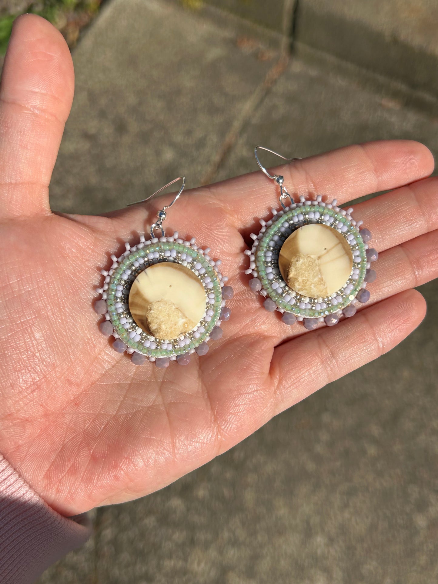 Minty ivory earrings